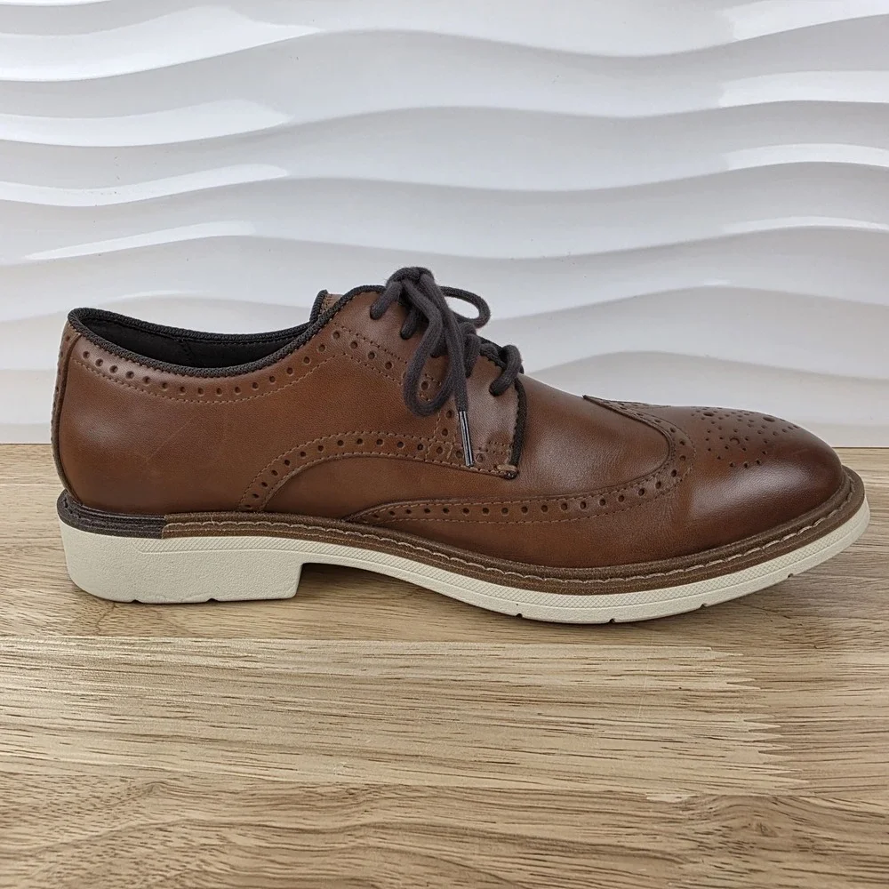 Cole Haan Go-To Wingtip Oxford Shoes Mens 8 M British Tan Leather Brogue C34120